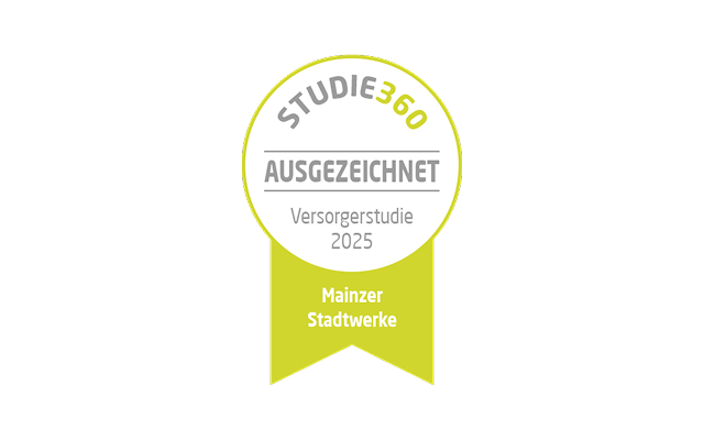 Siegel Studie360 Die Mainzer Stadtwerke Vertrieb und Service GmbH wurde vom unabhängigen Verbraucherportal Studie360 ausgezeichnet.