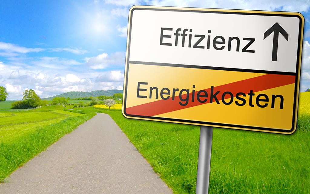 Ortsschild zum Thema Energieeffizienz