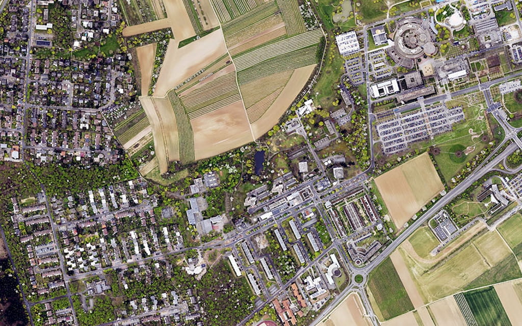 Luftaufnahme des Quartiers Lerchenberg